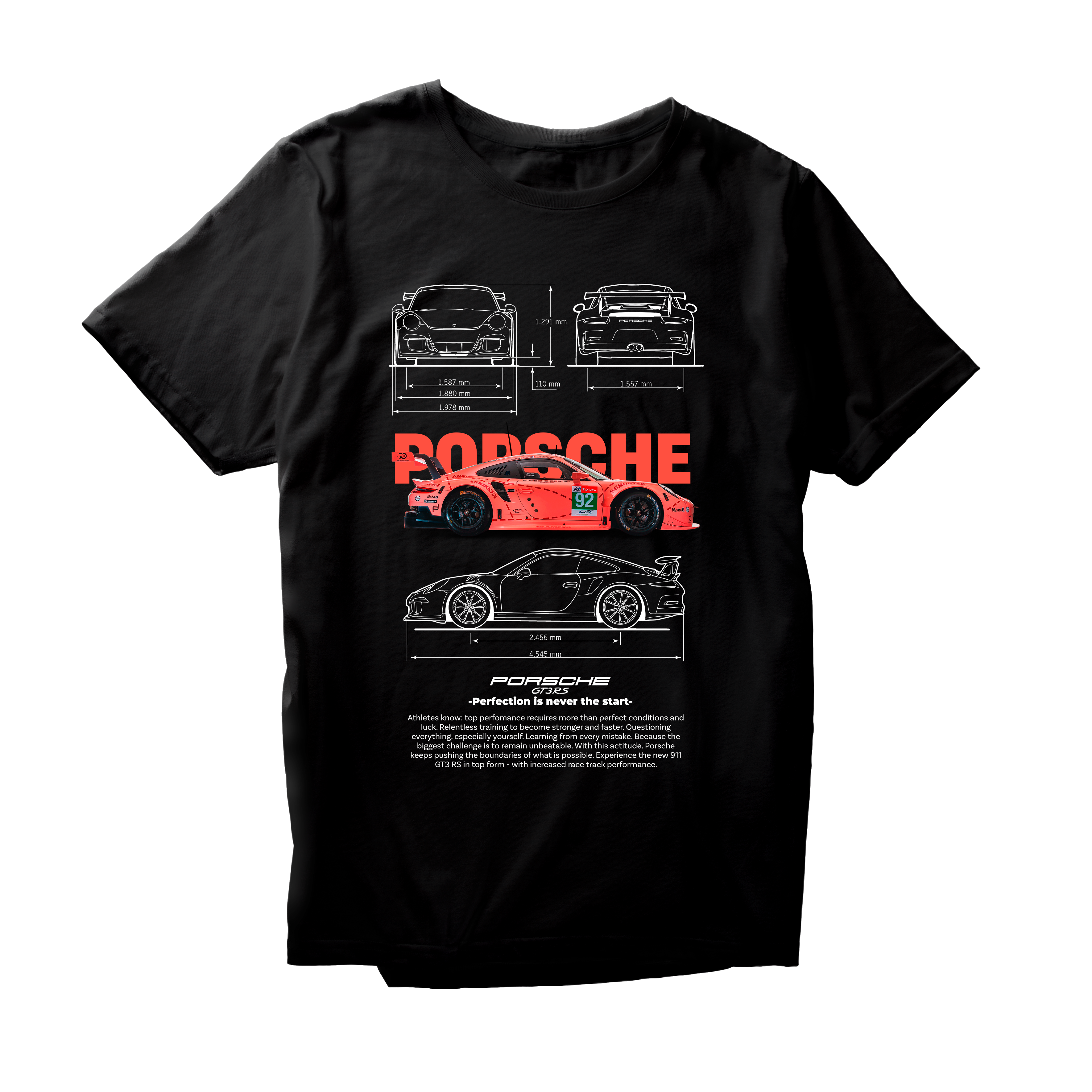 Alfaq PORSCHE 911 GT3 RS ROSA BLANCO TEMPLATE T-Shirt